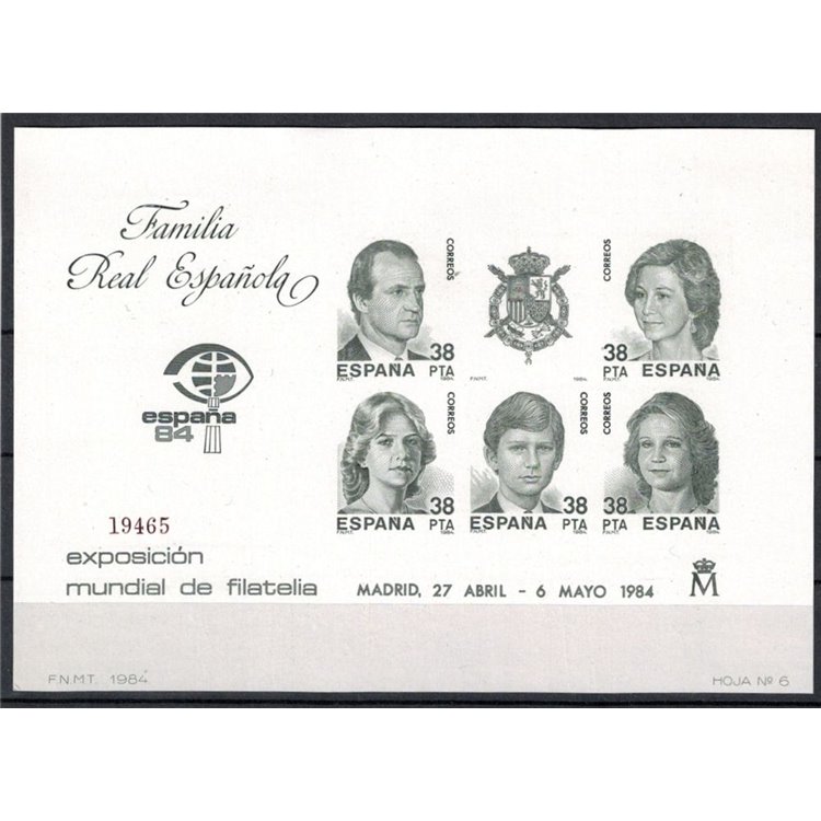 SPAIN 1984 Philatelic Exhibition - Official trial sheet MNH**