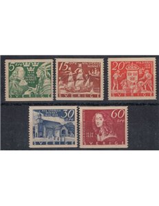 SWEDEN 1938 New Sweden Colony 5v MNH**