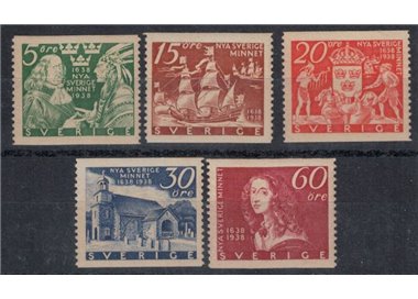 SVEZIA 1938 Colonia Nuova Svezia 5v MNH**