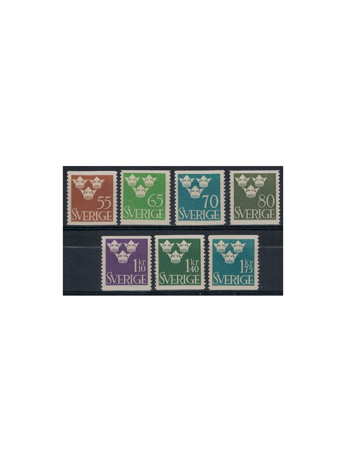 SVEZIA 1948 Tre Corone 7v MNH**