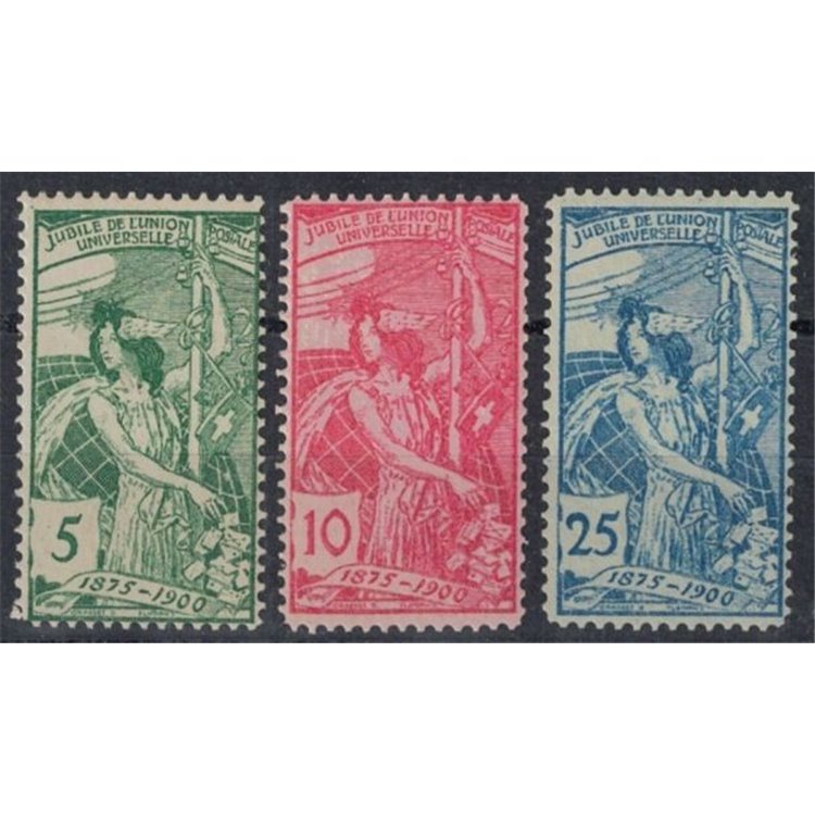 SVIZZERA 1900 Unione postale universale 3v MNH**
