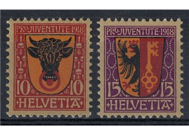 SVIZZERA 1918 Pro juventute 2v MNH**