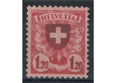 SWITZERLAND 1924 Cross and shield - Variety 1v MNH**