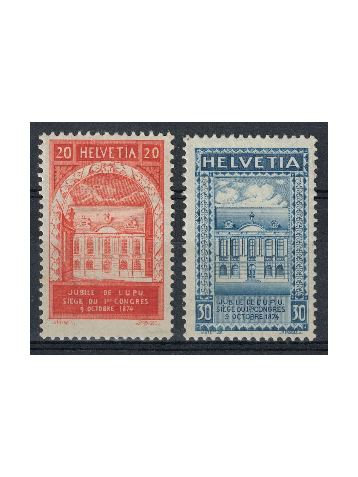 SWITZERLAND 1924 Universal Postal Union 2v MNH**