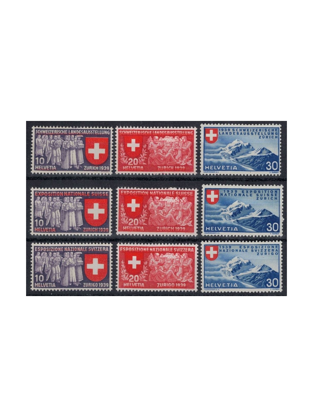 SVIZZERA 1939 Esposizione nazionale 9v MNH**