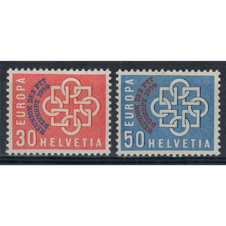 SVIZZERA 1959 Amministrazioni postali europee 2v MNH**
