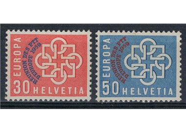 SVIZZERA 1959 Amministrazioni postali europee 2v MNH**
