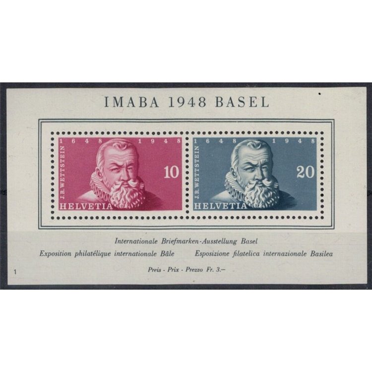 SWITZERLAND 1948 Philatelic Exhibition (Imaba) s/s MNH**