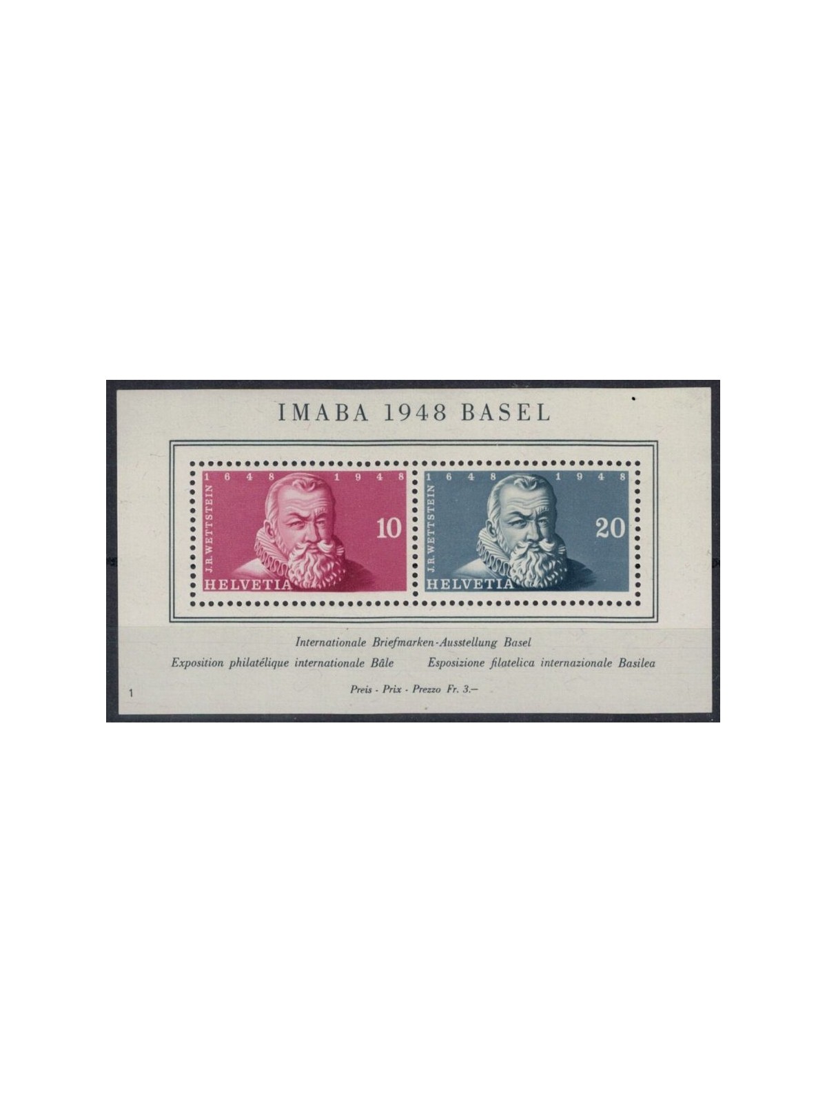 SWITZERLAND 1948 Philatelic Exhibition (Imaba) s/s MNH**