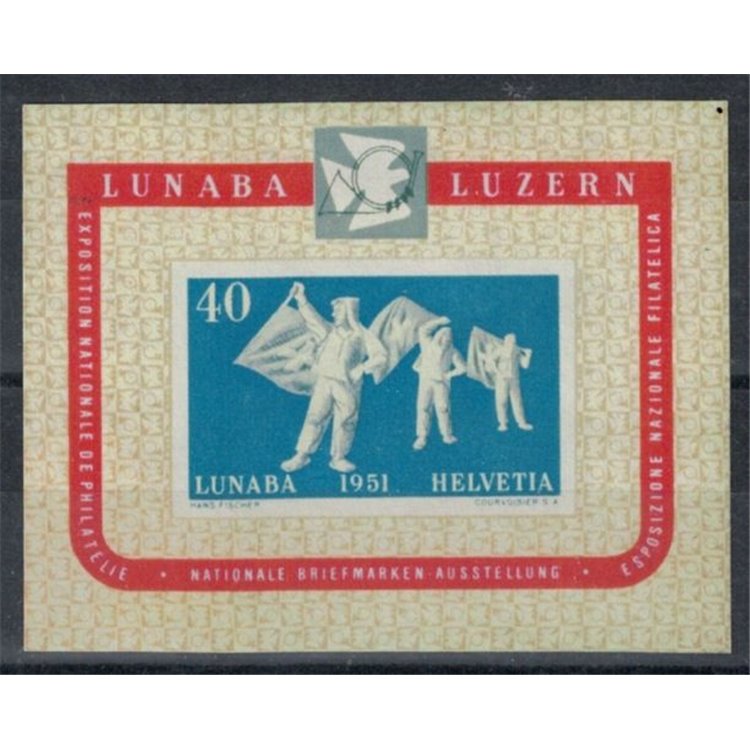 SVIZZERA 1951 Esposizione filatelica di Lucerna 1 BF MNH**