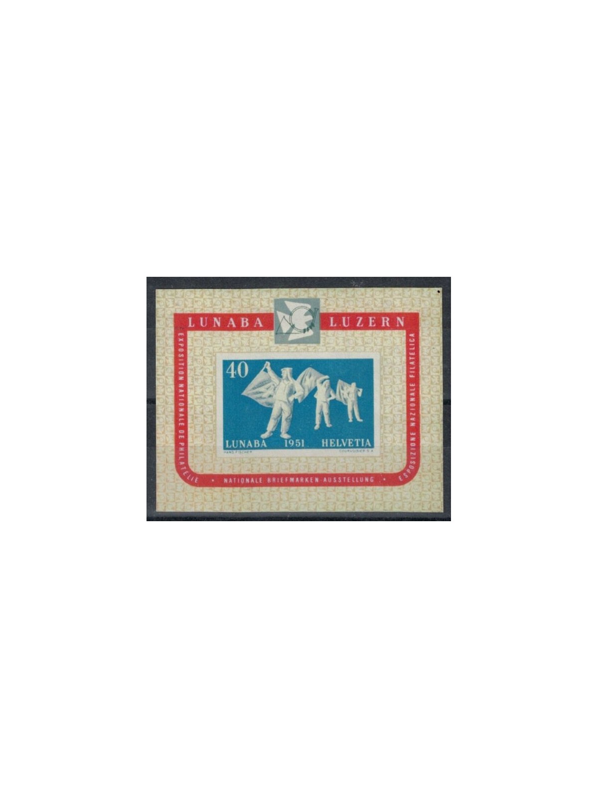 SVIZZERA 1951 Esposizione filatelica di Lucerna 1 BF MNH**