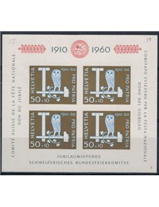 SVIZZERA 1960 Cinquantenario Pro Patria 1 BF MNH**