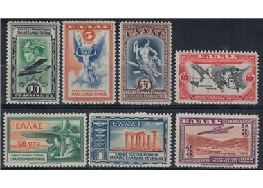 GRECIA 1933 Soggetti vari, Posta aerea 7v MH*
