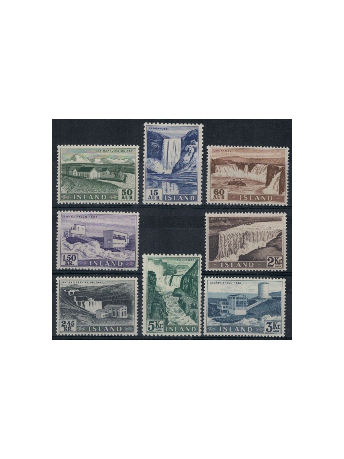 ISLANDA 1956 Impianti idroelettrici 8v MNH**
