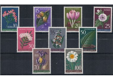 JUGOSLAVIA 1957 Flora, piante medicinali 9v MNH**
