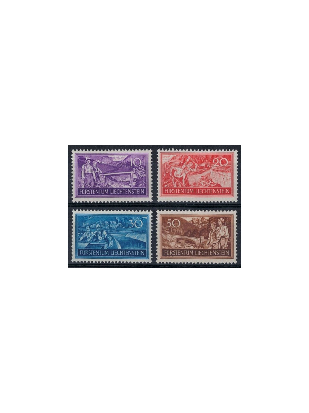 LIECHTENSTEIN 1937 Unemployment 4v MNH**
