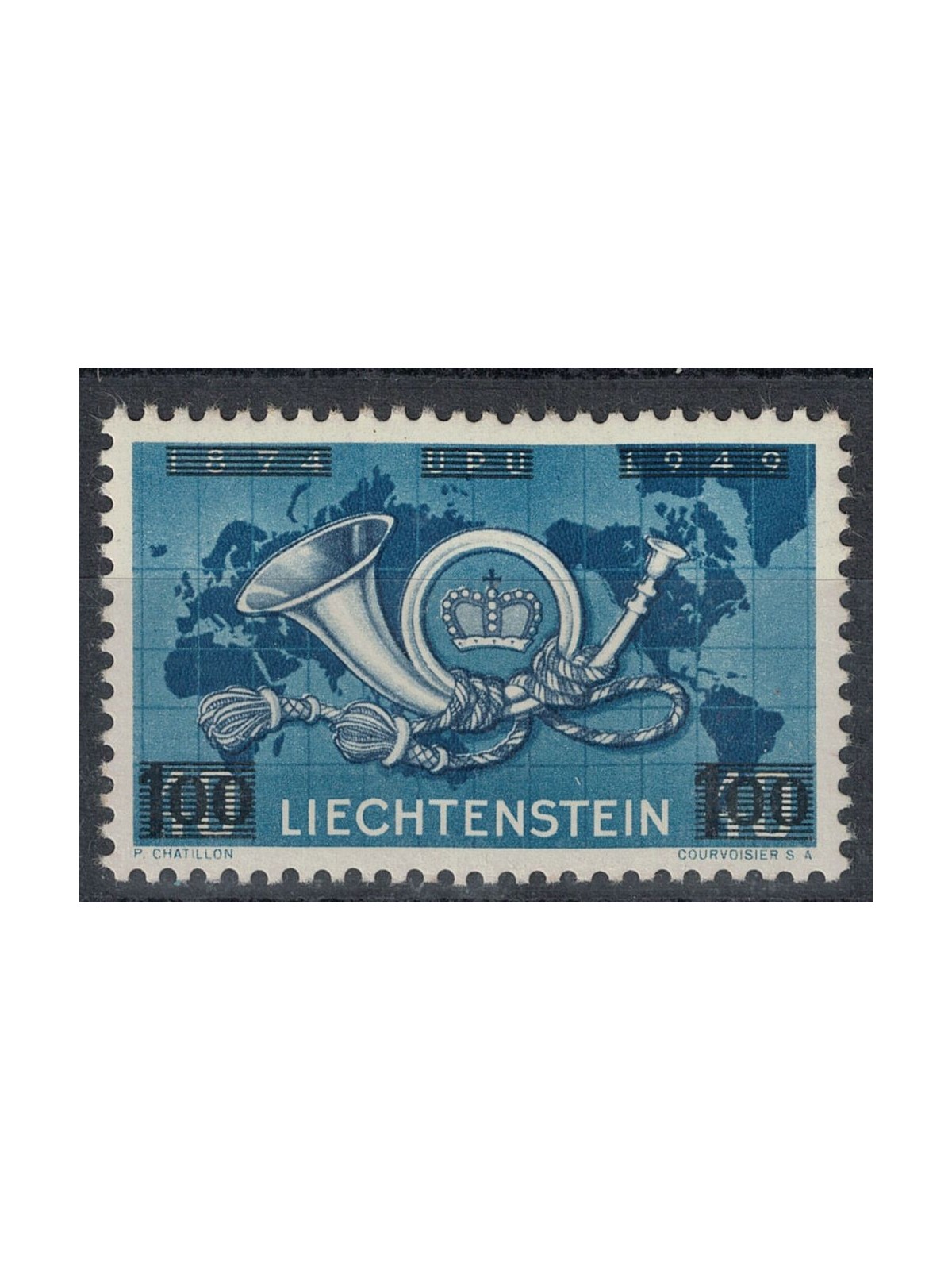 LIECHTENSTEIN 1950 UPU anniversary overprinted MNH**