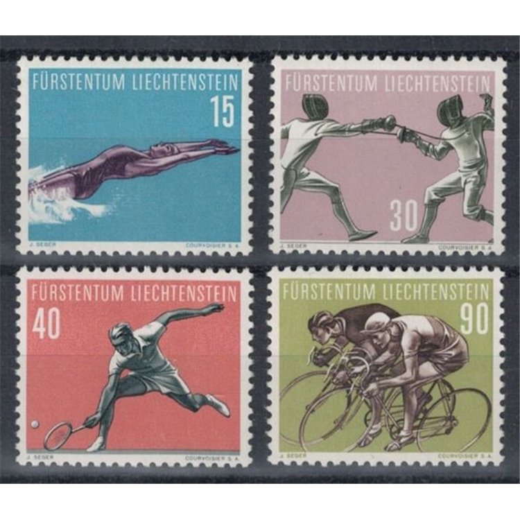 LIECHTENSTEIN 1958 Sporting subjects 4v MNH**