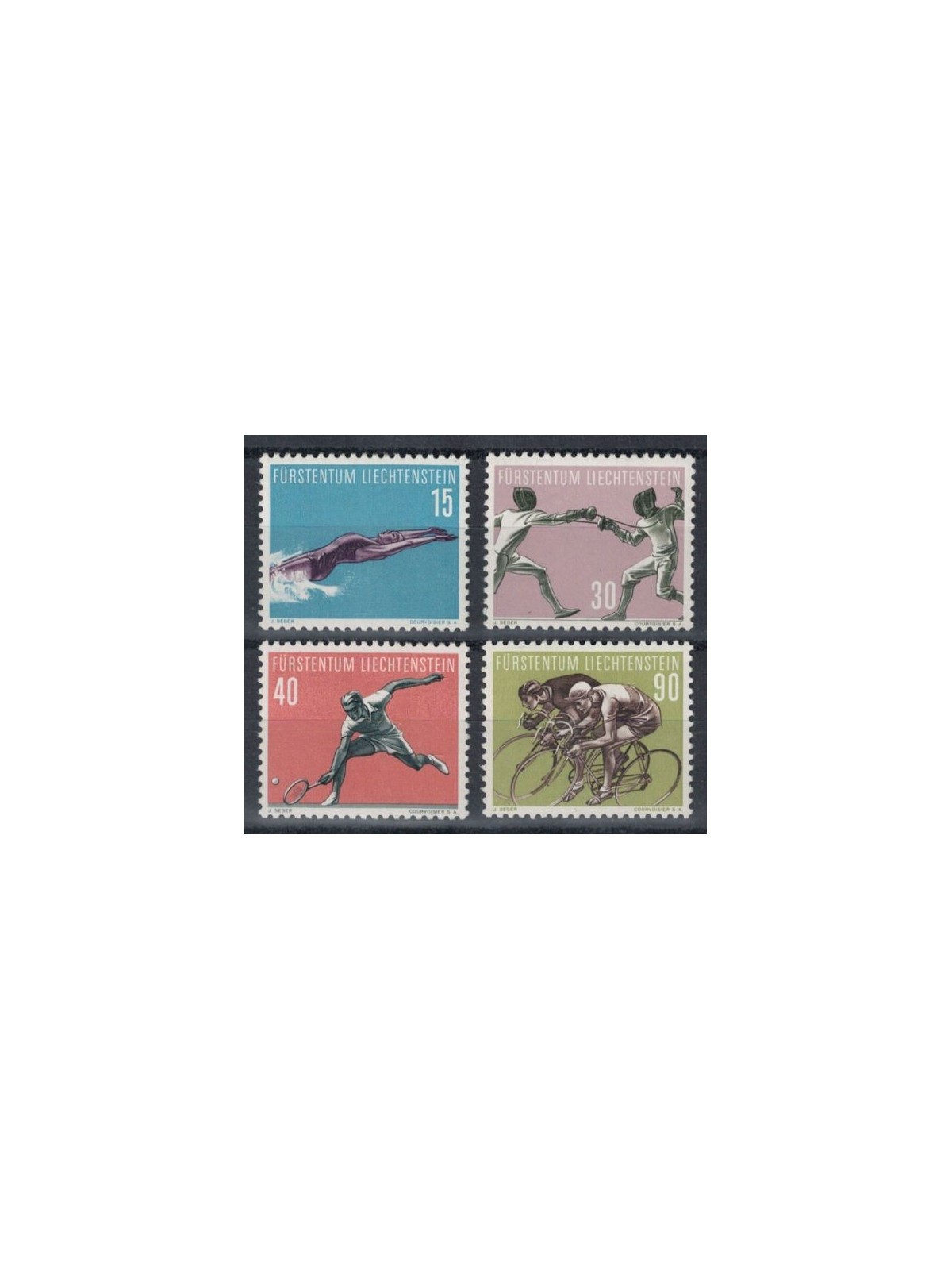 LIECHTENSTEIN 1958 Sporting subjects 4v MNH**