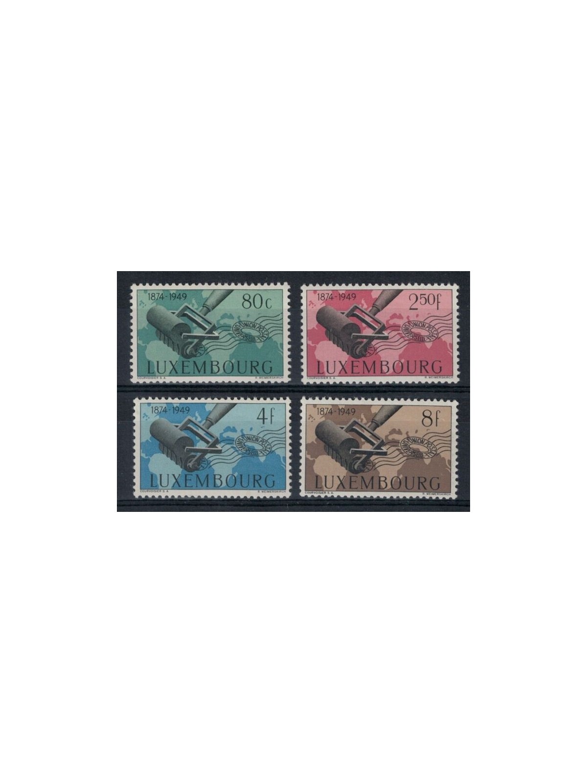 LUSSEMBURGO 1949 Anniversario UPU 4v MNH**