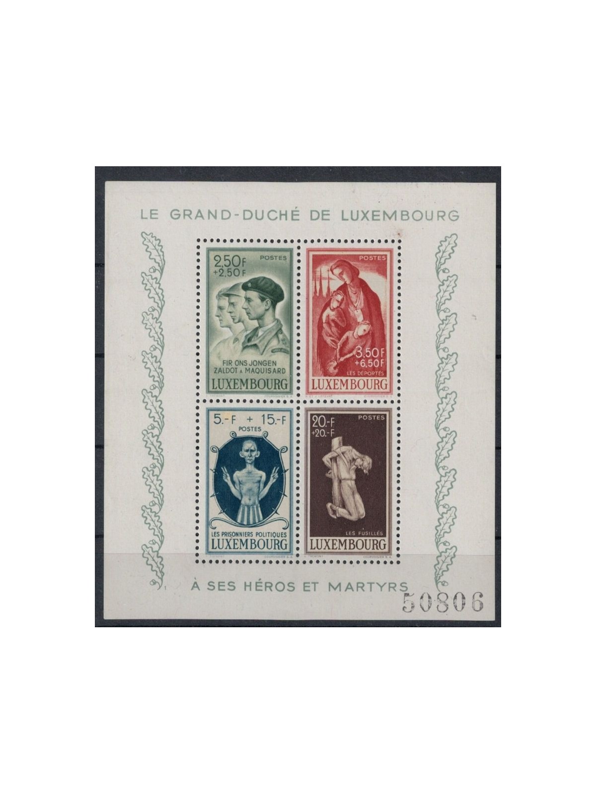 LUSSEMBURGO 1946 Caritas, pro vittime della guerra 1 BF MNH**