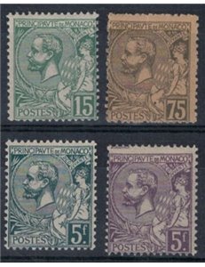 MONACO 1920-21 Effigy of Albert I 4v MNH**