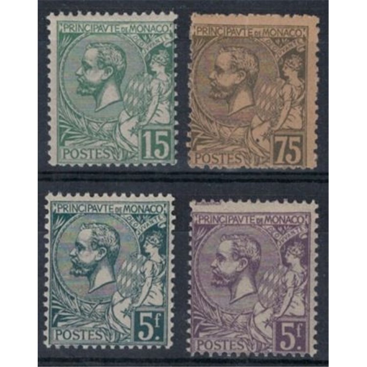 MONACO 1920-21 Effigy of Albert I 4v MNH**