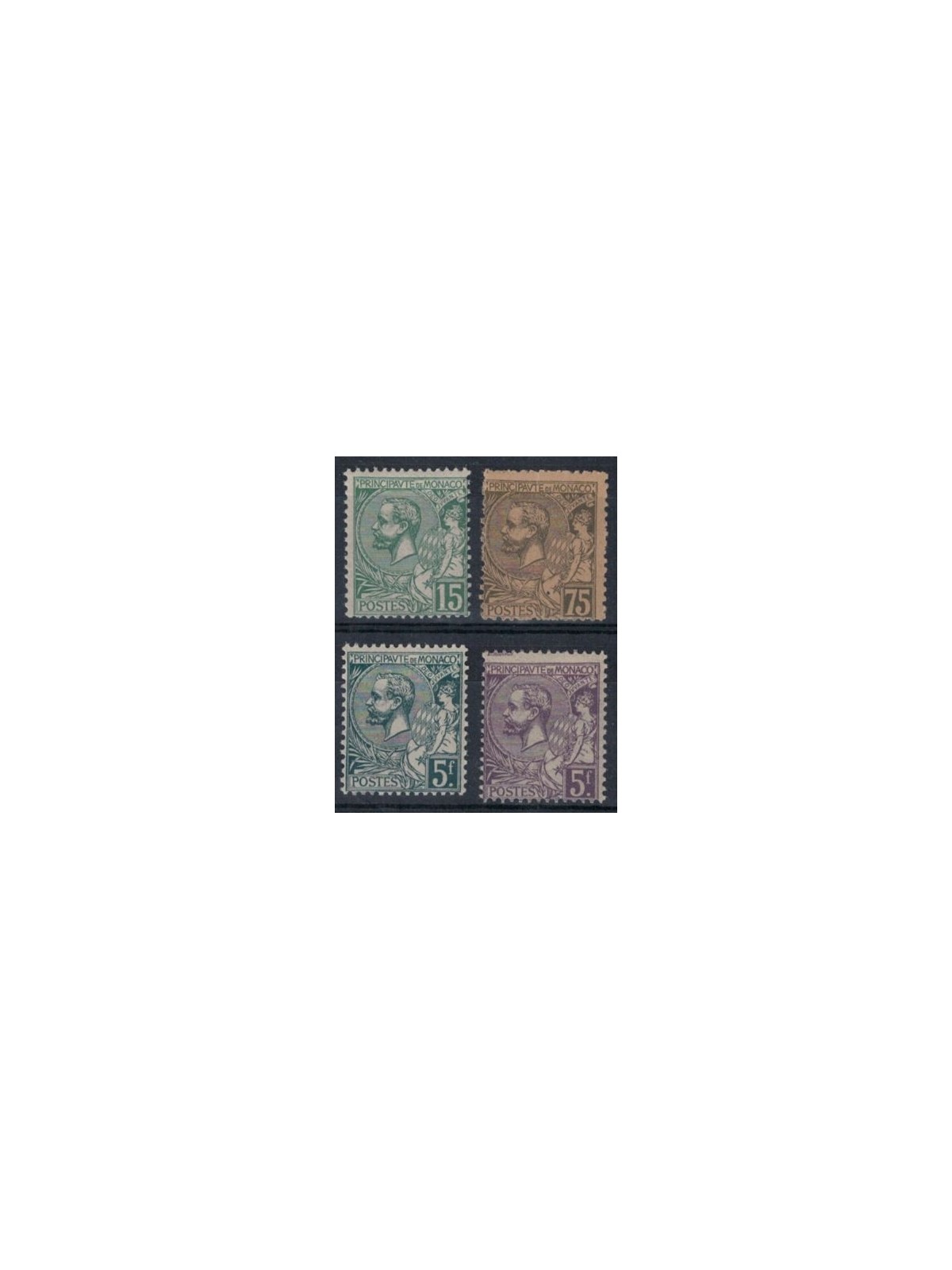 MONACO 1920-21 Effigy of Albert I 4v MNH**