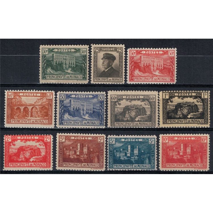 MONACO 1922 Effige di Alberto I e vedute 11v MNH**