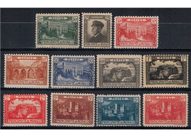 MONACO 1922 Effigy of Albert I and views 11v MNH**