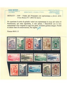MONACO 1940 Pro Croce Rossa 15v MNH** ©