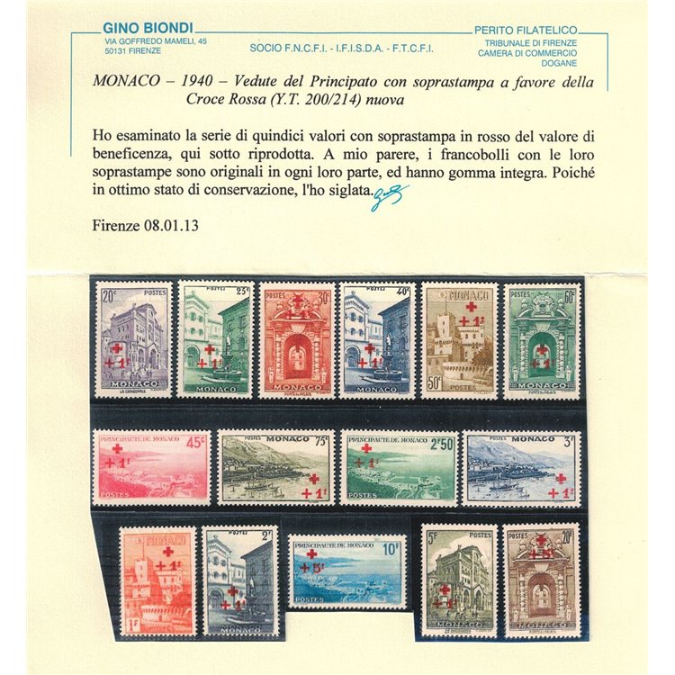 MONACO 1940 Pro Croce Rossa 15v MNH** ©