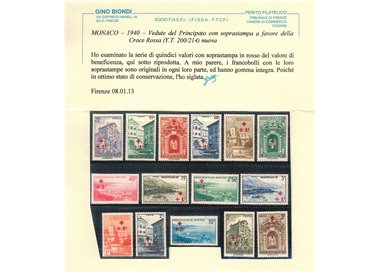 MONACO 1940 Pro Croce Rossa 15v MNH** ©
