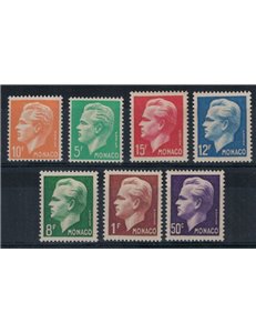 MONACO 1950-51 Effigie di Ranieri III 7v MNH**