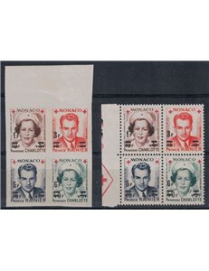 MONACO 1951 Red Cross overprinted 8v MNH**