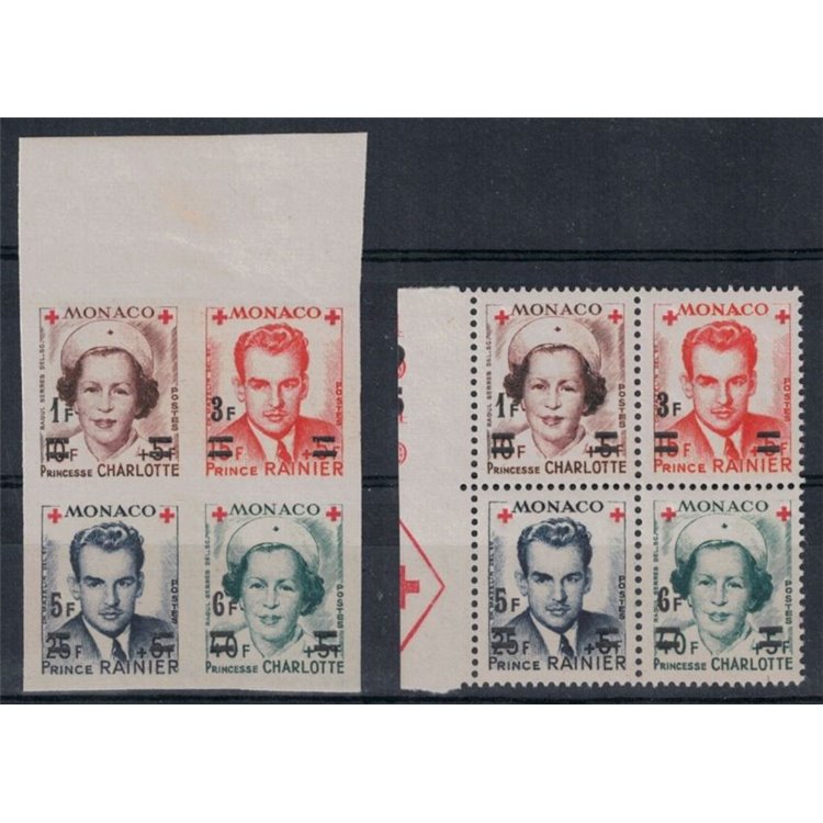 MONACO 1951 Croce Rossa soprastampati 8v MNH**