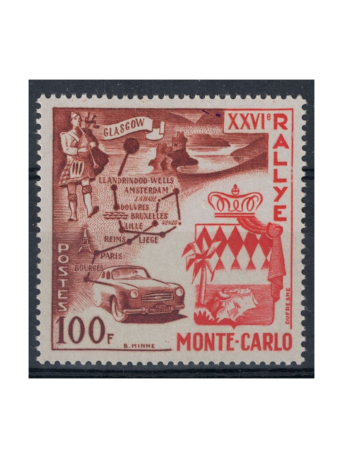 MONACO 1956 Rally di Montecarlo 1v MNH**