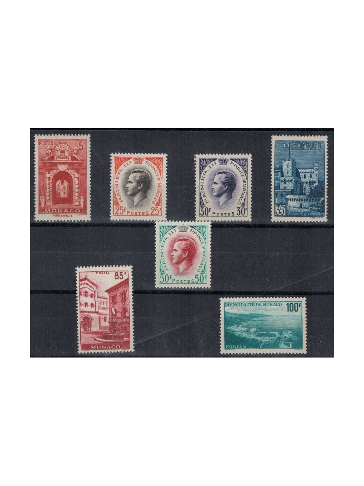 MONACO 1959 Views and effigy of Rainier III 7v MNH**