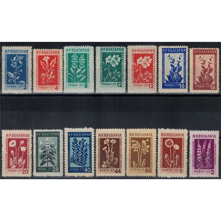BULGARIA 1953 Fiori e piante medicinali 14v MNH**