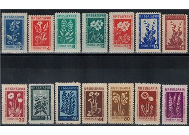 BULGARIA 1953 Fiori e piante medicinali 14v MNH**