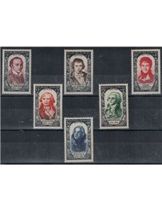 FRANCE 1950 18th-century celebrities 6v MNH**