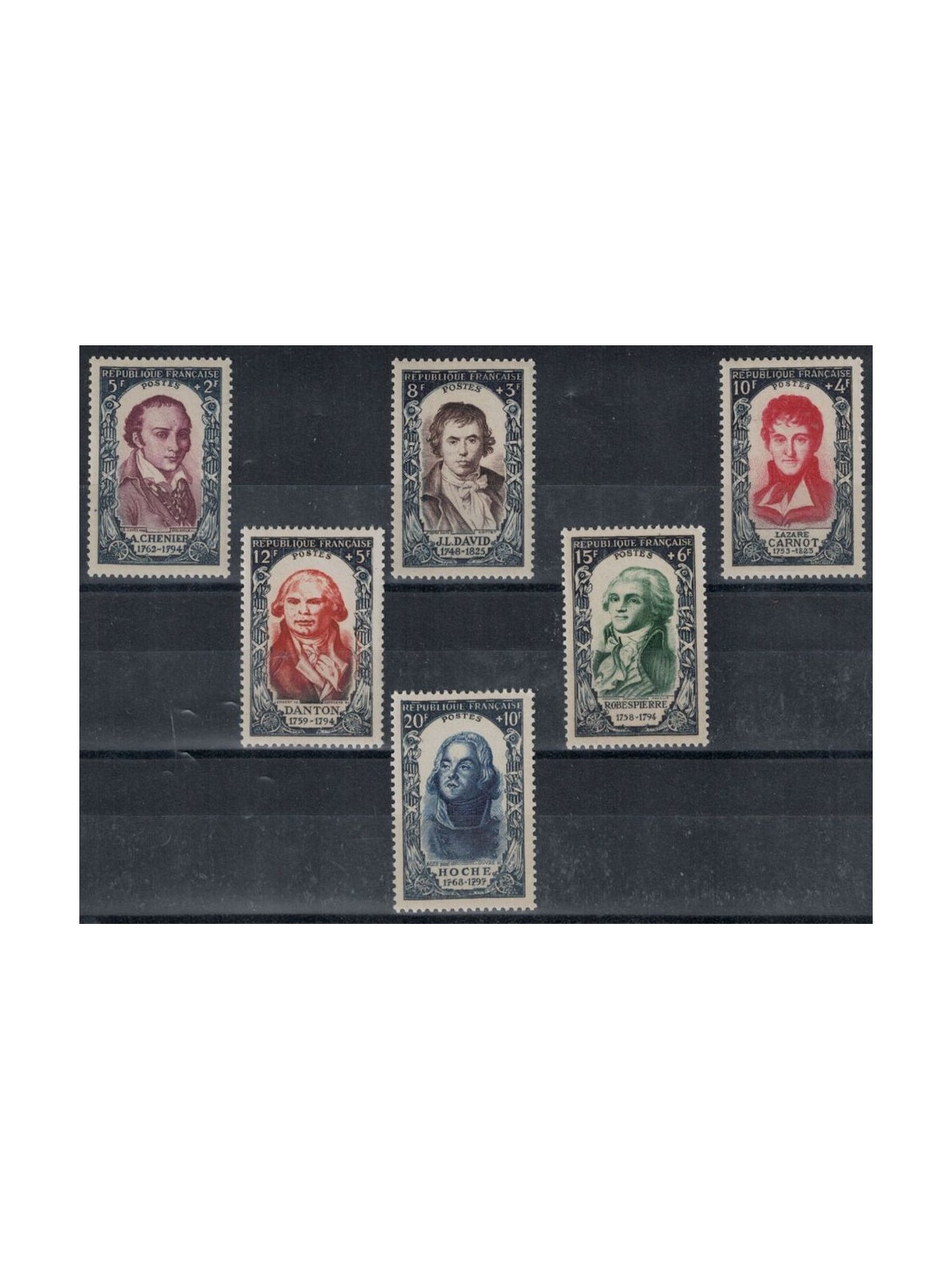 FRANCE 1950 18th-century celebrities 6v MNH**