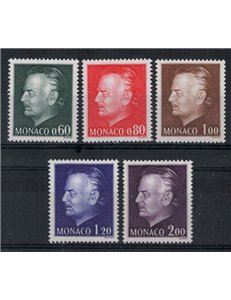 MONACO 1974 Effigie di Ranieri III 5v MNH**