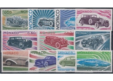 MONACO 1975 Evolution of the automobile 11v MNH**