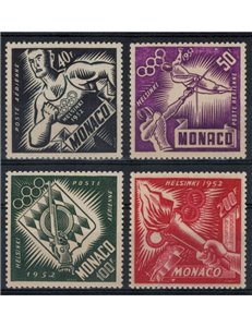 MONACO 1953 Giochi olimpici di Helsinki, posta aerea 4v MNH**