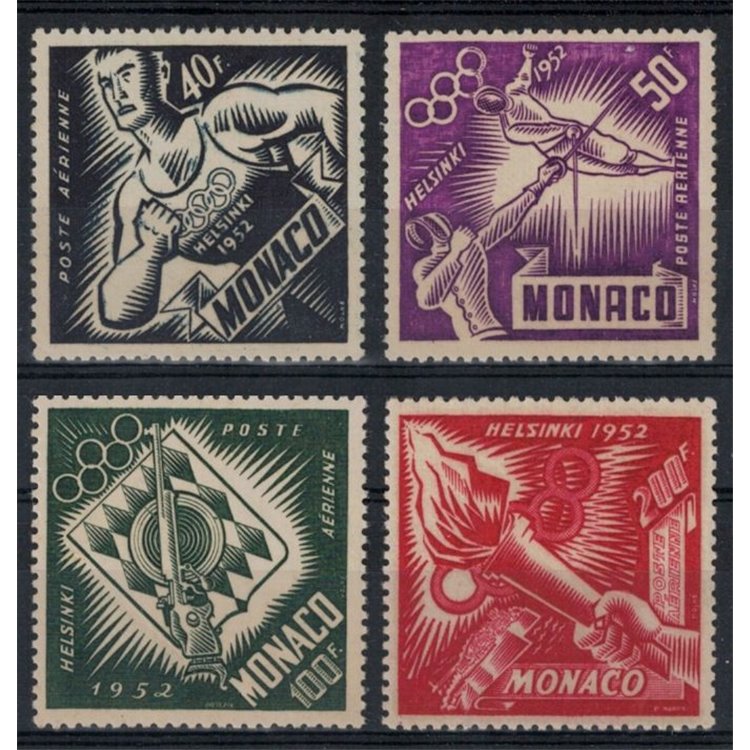 MONACO 1953 Giochi olimpici di Helsinki, posta aerea 4v MNH**
