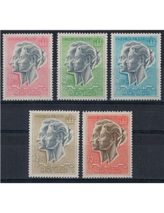 MONACO 1966 Effigi dei Principi, Posta aerea 5v MNH**