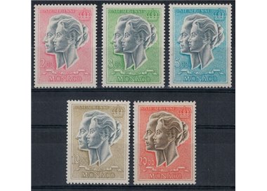 MONACO 1966 Effigi dei Principi, Posta aerea 5v MNH**
