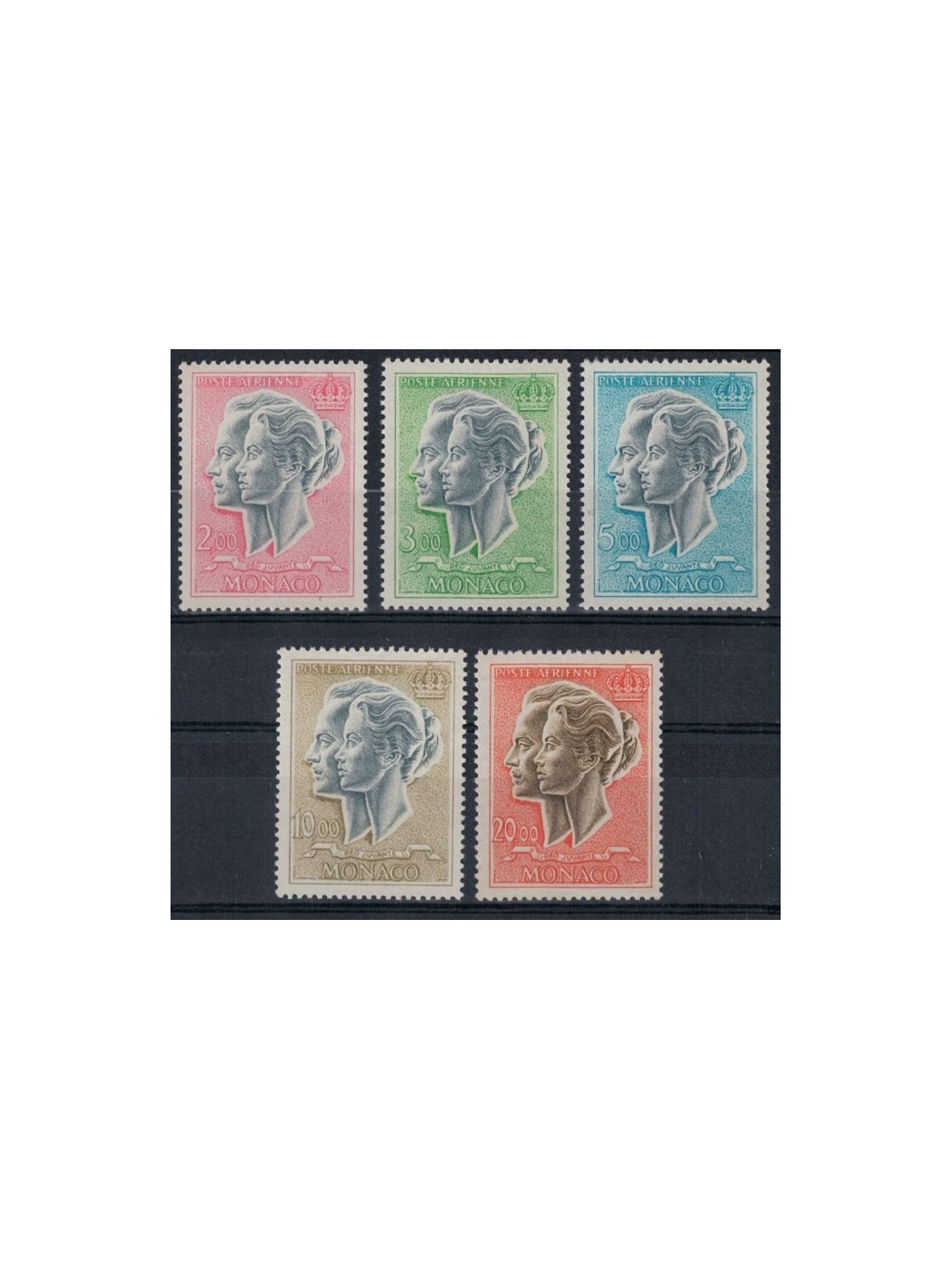 MONACO 1966 Effigies of the Prince and Princess, airmail 5v MNH**