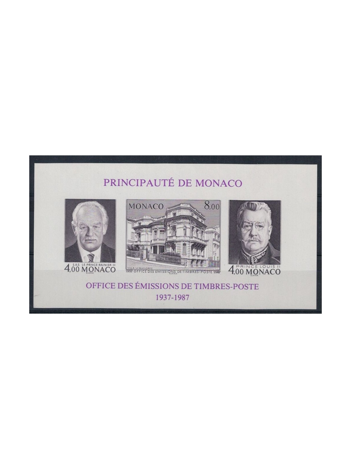 MONACO 1987 Cinquantenario OETP (non dentellato) BF MNH**